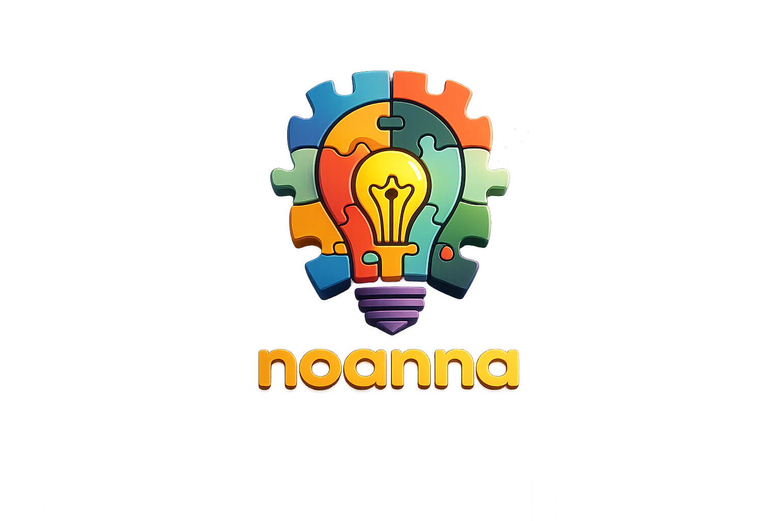 noanna - puzzle lightbulb logo representing self-discovery