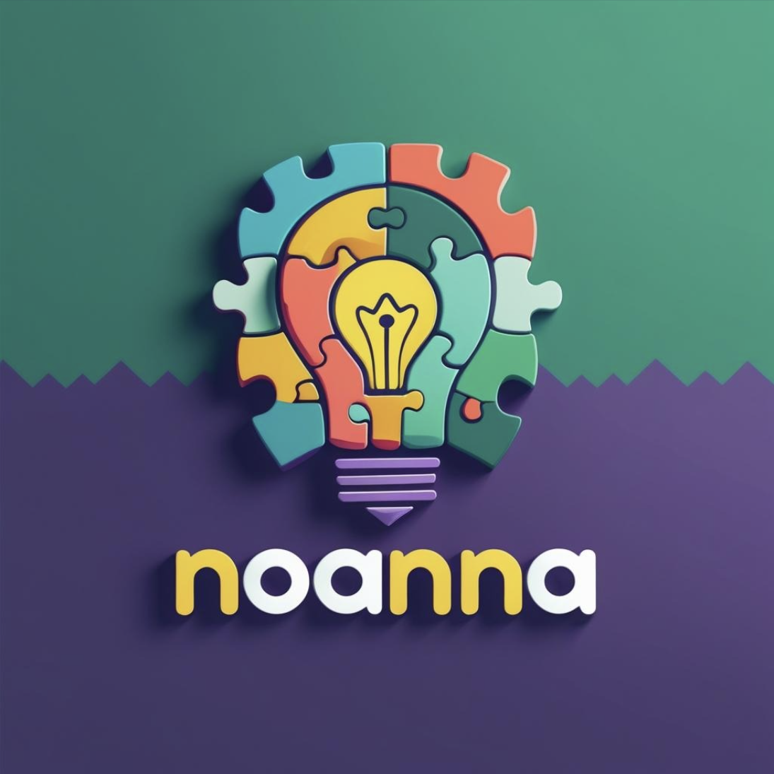 noanna - puzzle lightbulb logo representing self-discovery
